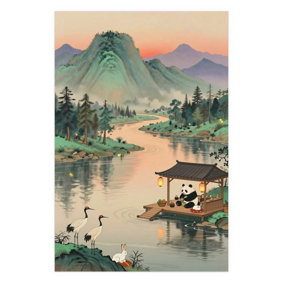 Serene Oriental Waterscape