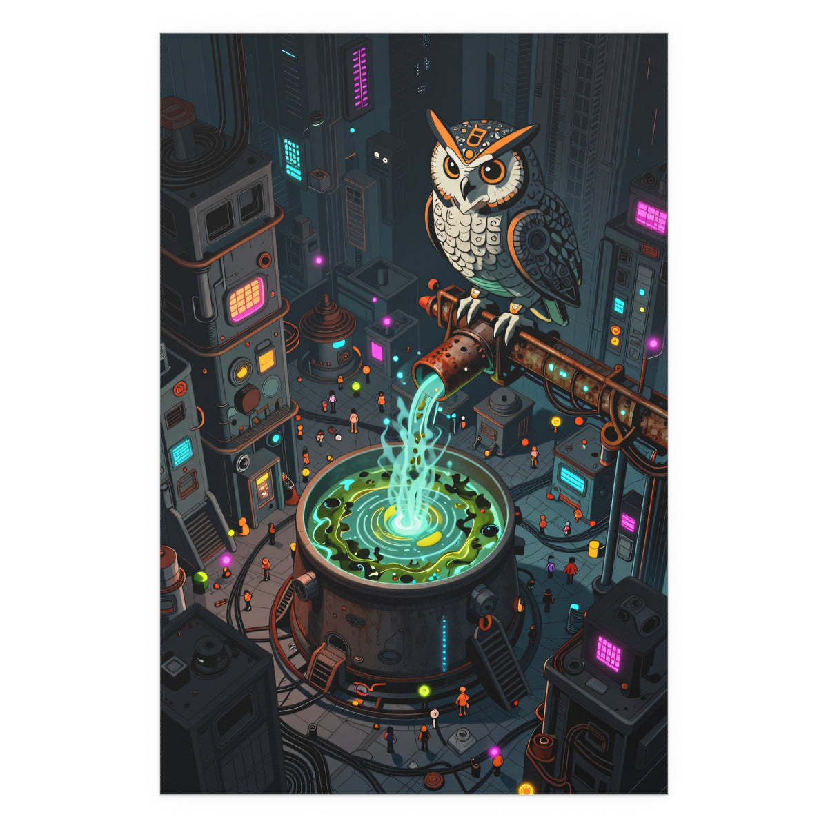 Neon Dreams of the Night Owl