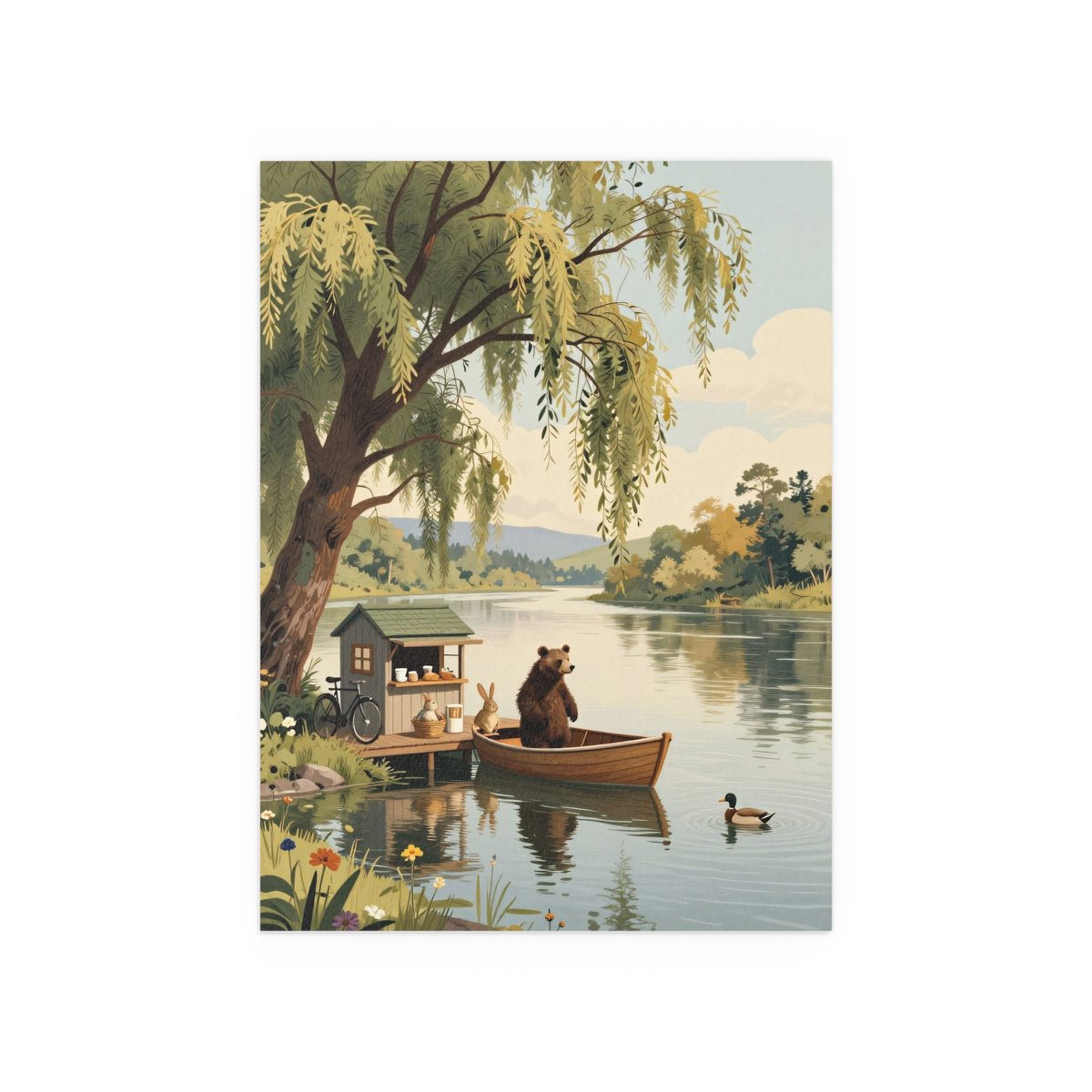 Serene Wooden Riverbank Refuge