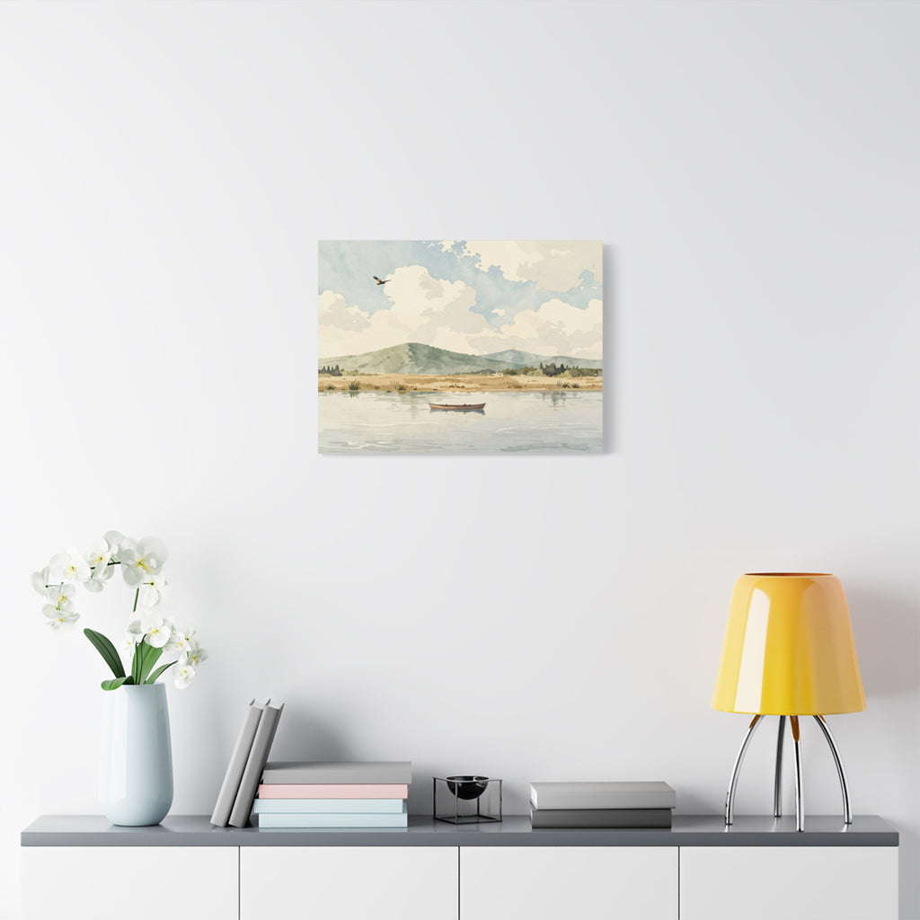 Landscape Canvas Stretch - Landscape Watercolor Realistic Style Stylish Vibrant Original Modern Creative