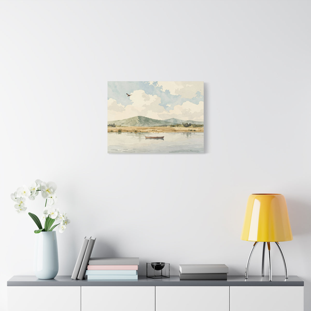 Landscape Canvas Stretch - Landscape Watercolor Realistic Style Stylish Vibrant Original Modern Creative