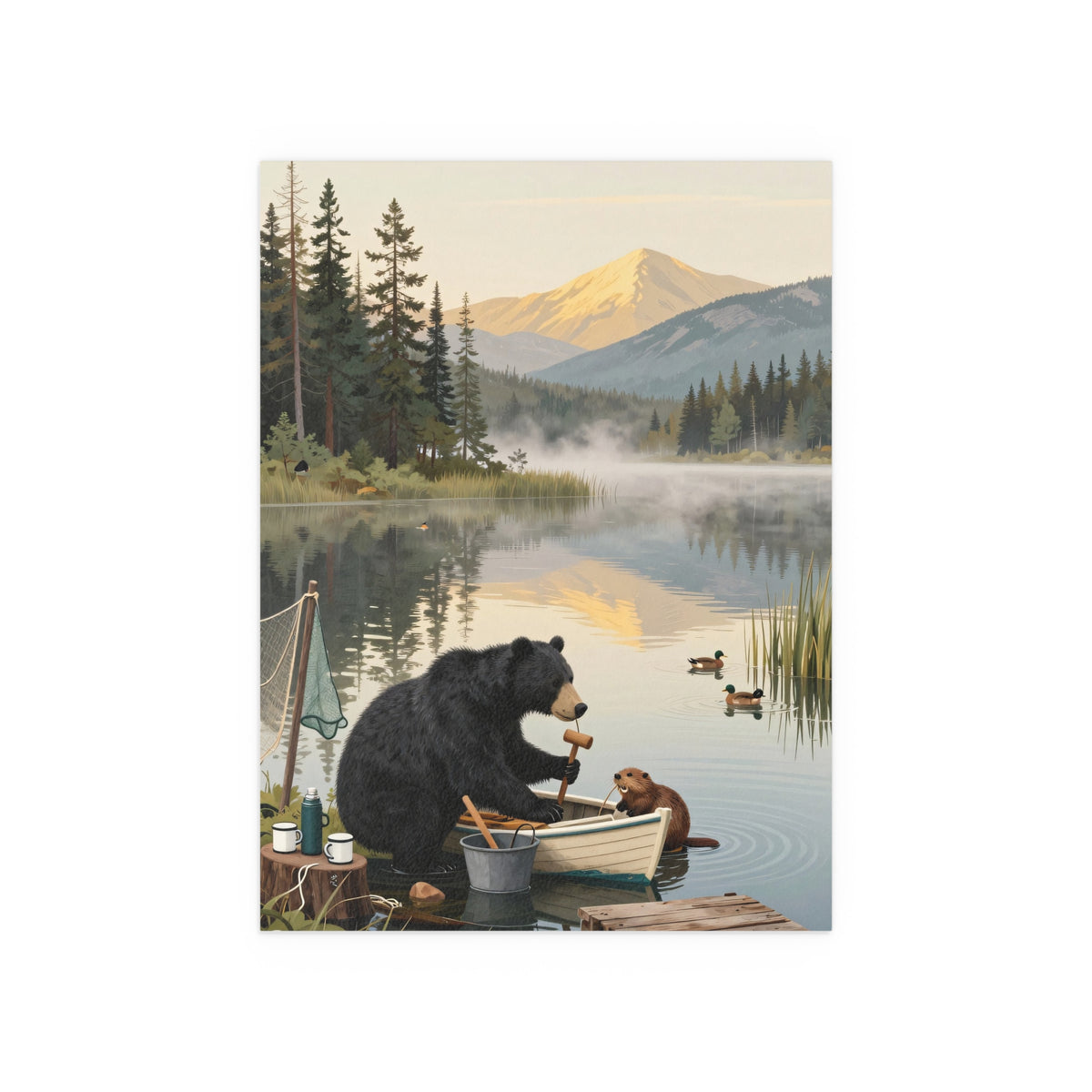 Serene Lake Encounter