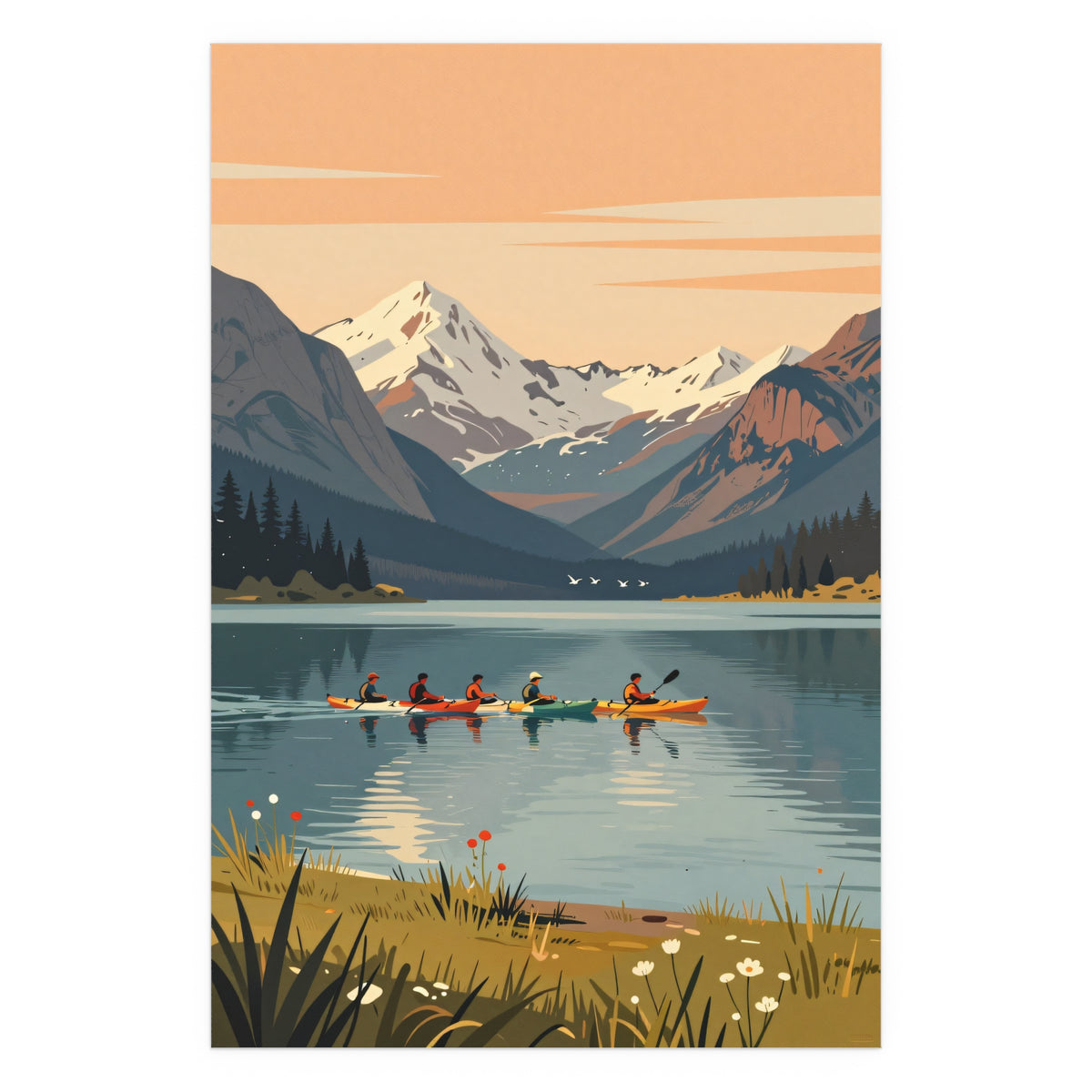 Sunset Serenity by Mountain Lake