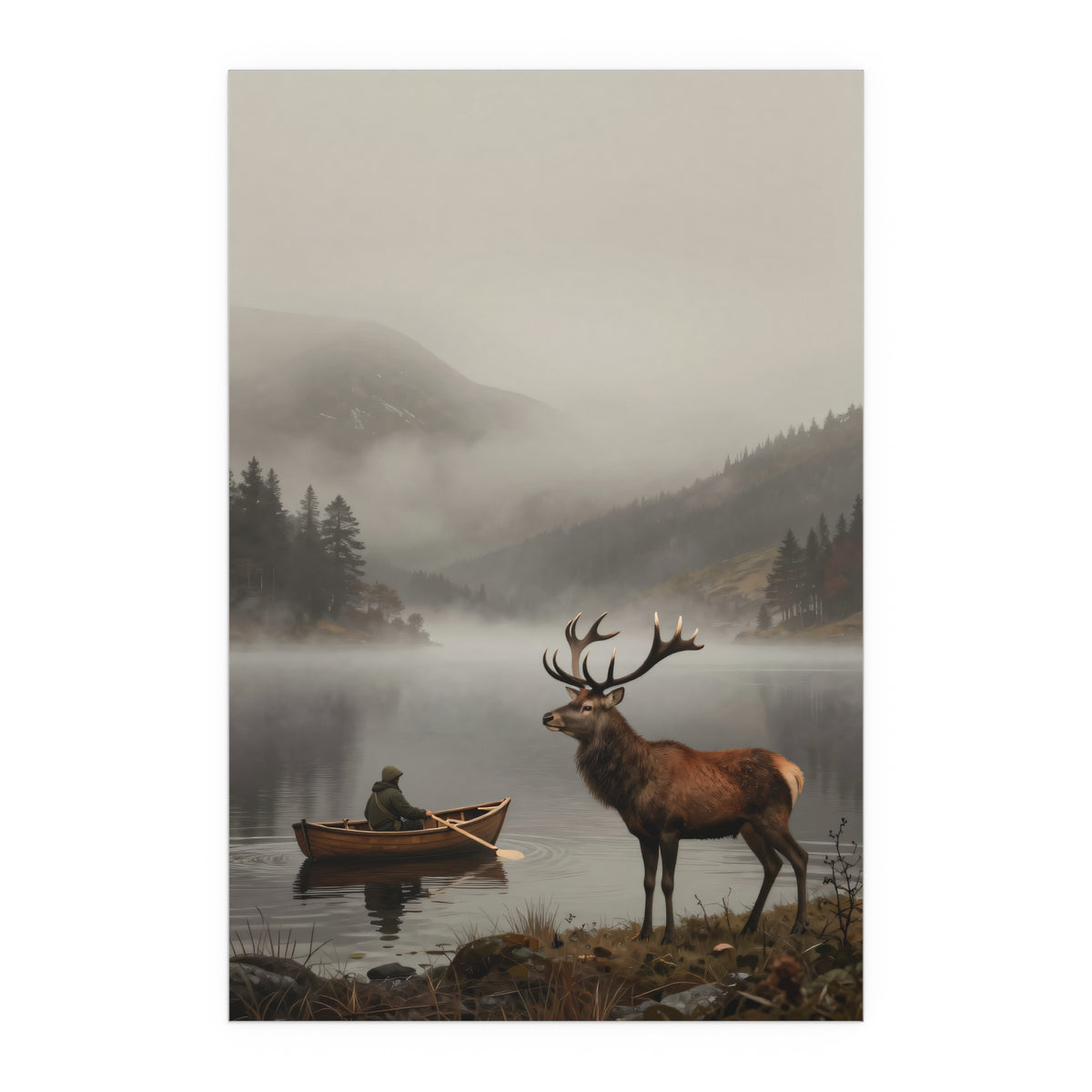 Misty Dawn on the River's Edge