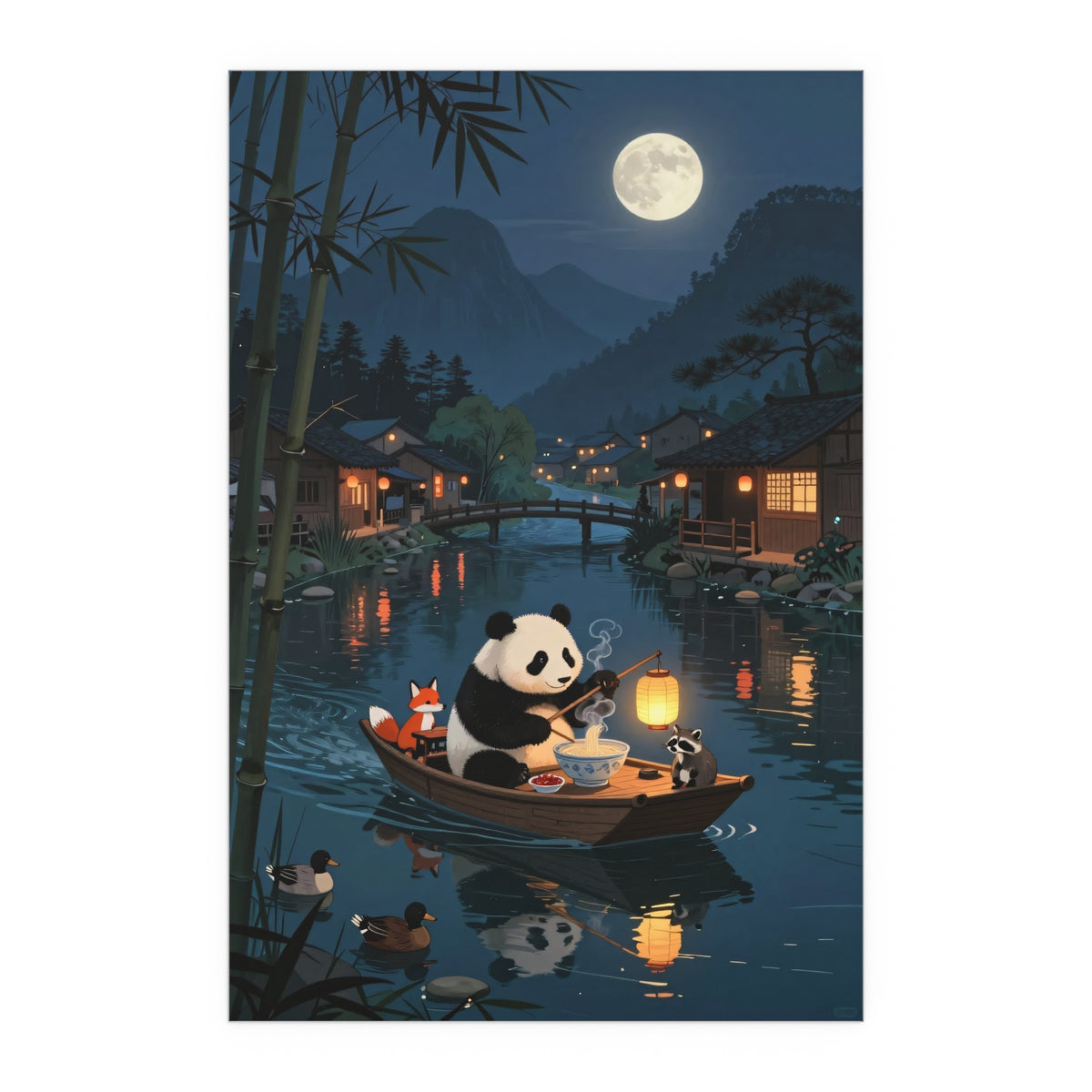 Moonlit Canoe Serenity