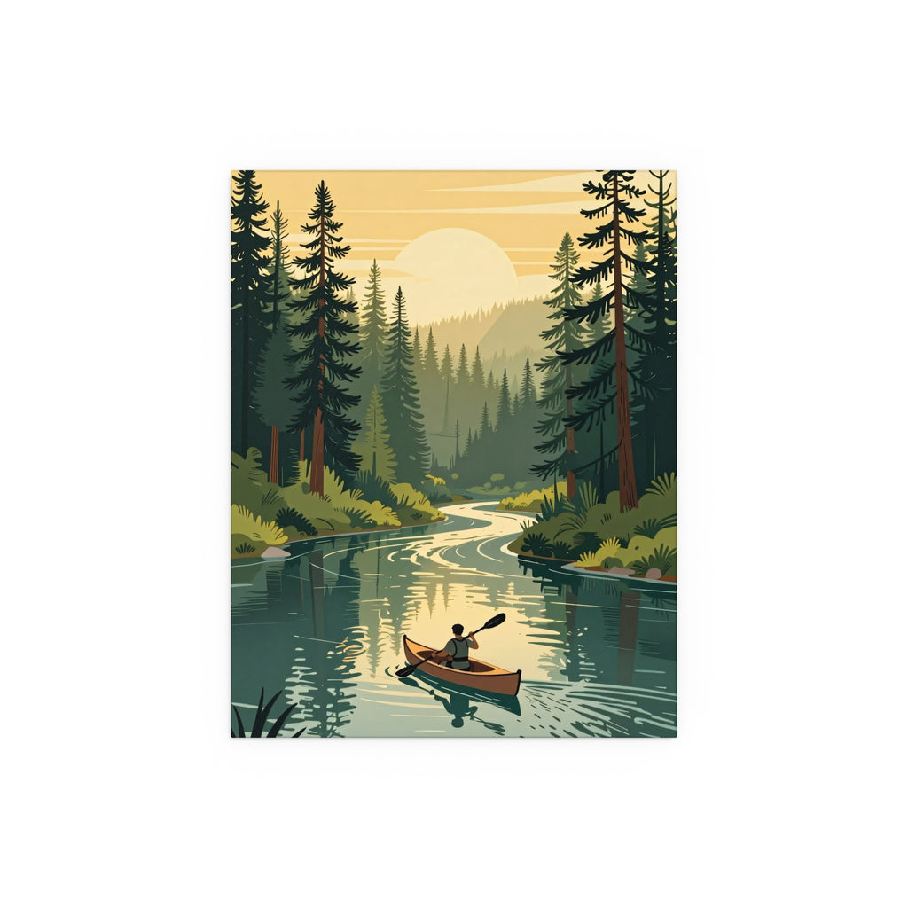Solitary Canoeist's Twilight Retreat