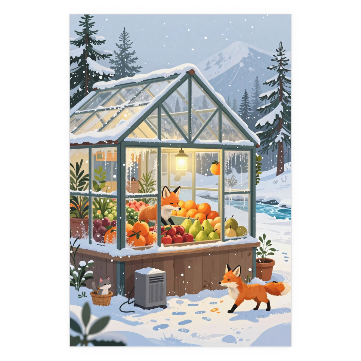 Winter Farmhouse Fruit Stand Serenity