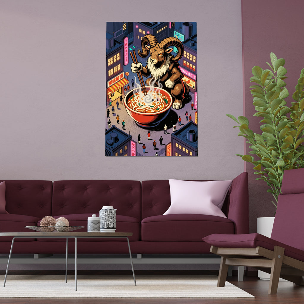 Neon Lantern Alleyway Ramen Cart
