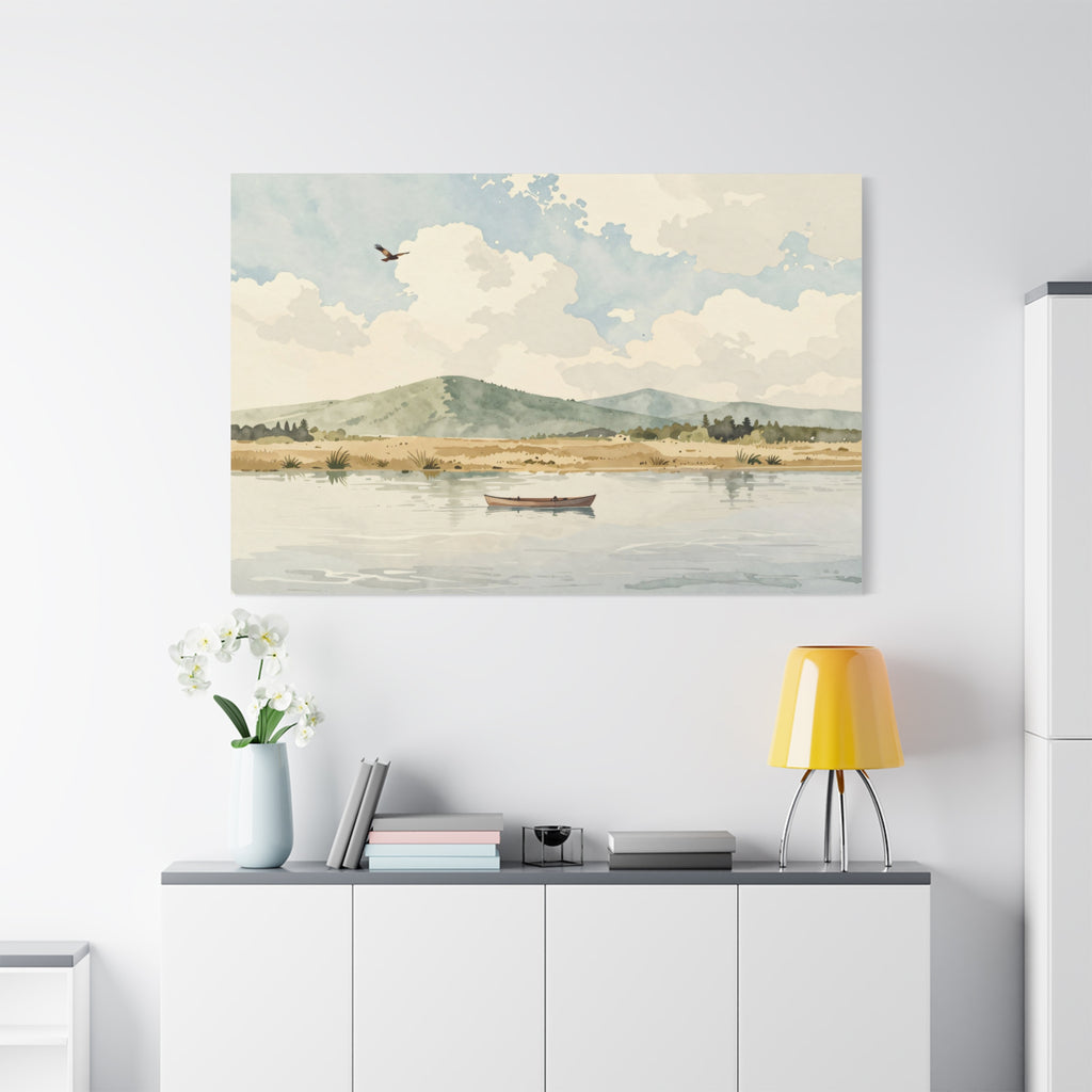 Landscape Canvas Stretch - Landscape Watercolor Realistic Style Stylish Vibrant Original Modern Creative