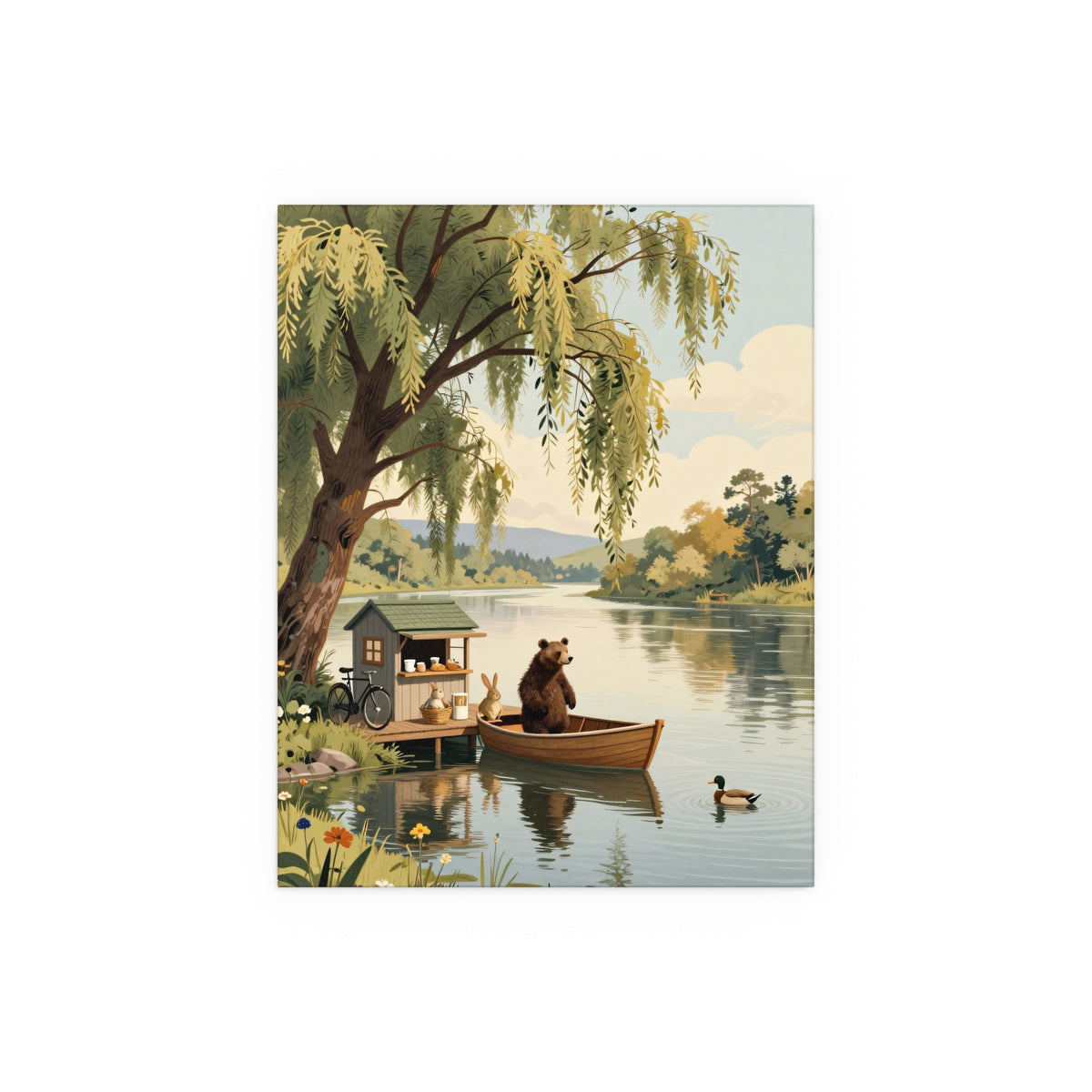Serene Wooden Riverbank Refuge