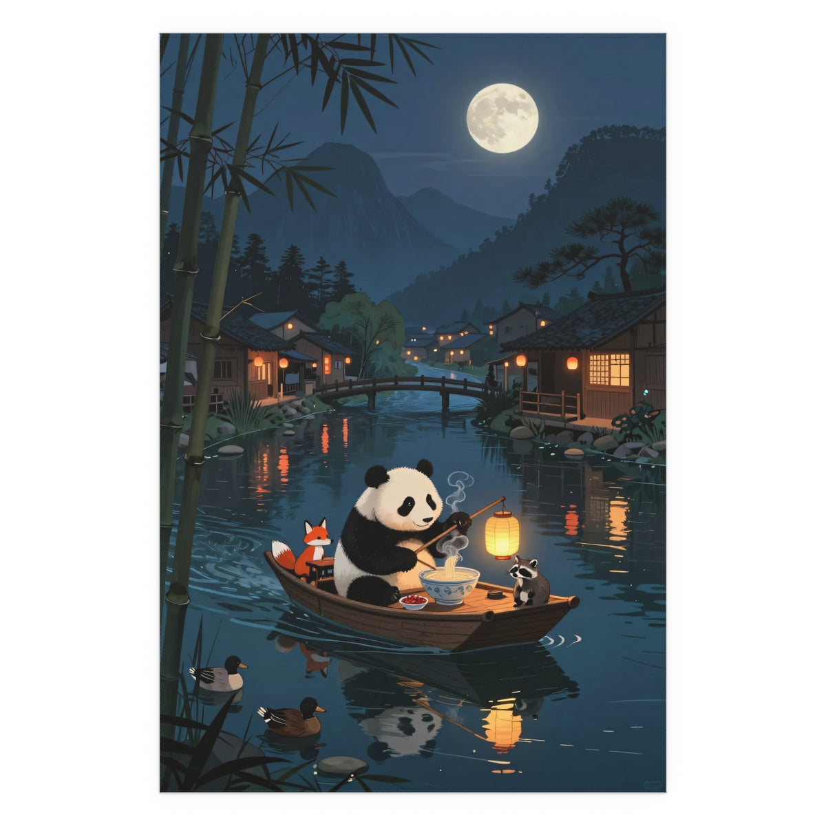 Moonlit Canoe Serenity
