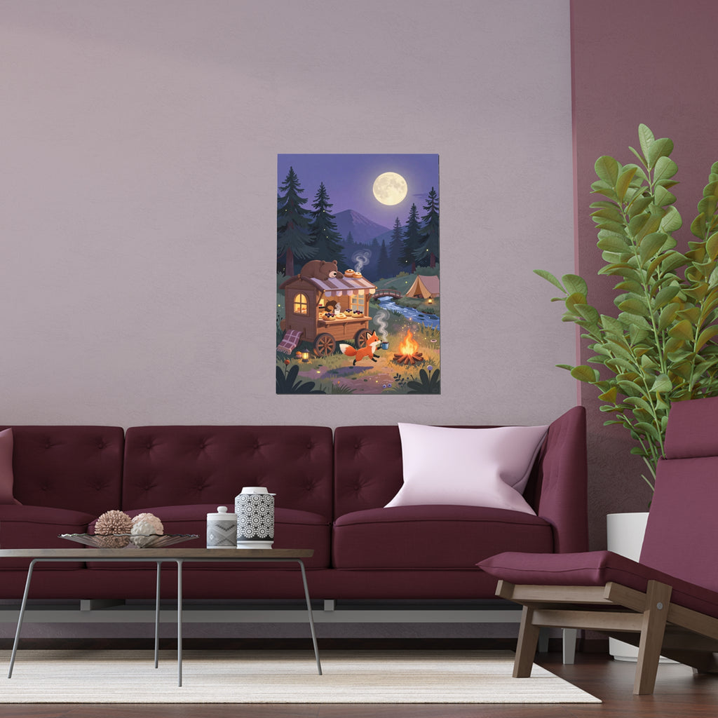 Moonlit Gathering by the Fire
