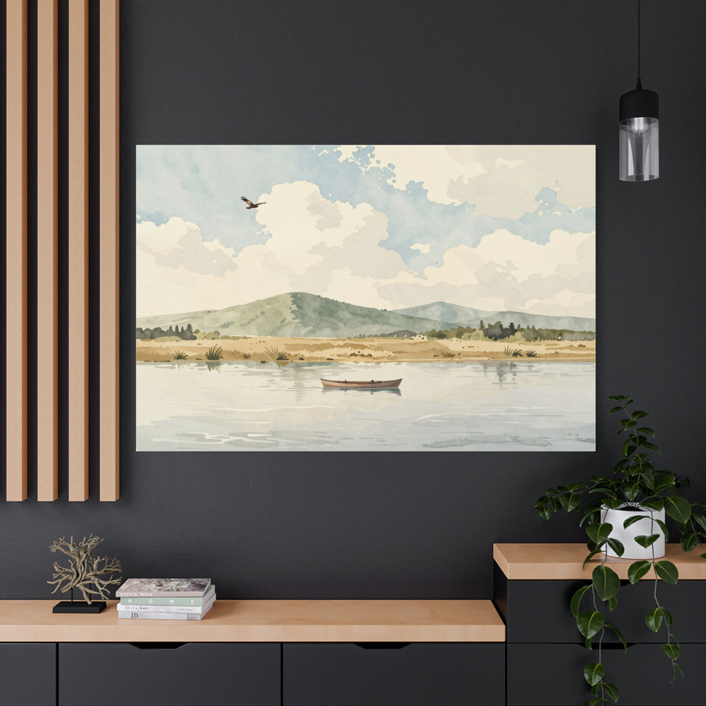 Landscape Canvas Stretch - Landscape Watercolor Realistic Style Stylish Vibrant Original Modern Creative
