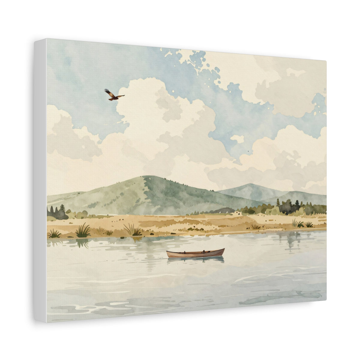 Landscape Canvas Stretch - Landscape Watercolor Realistic Style Stylish Vibrant Original Modern Creative