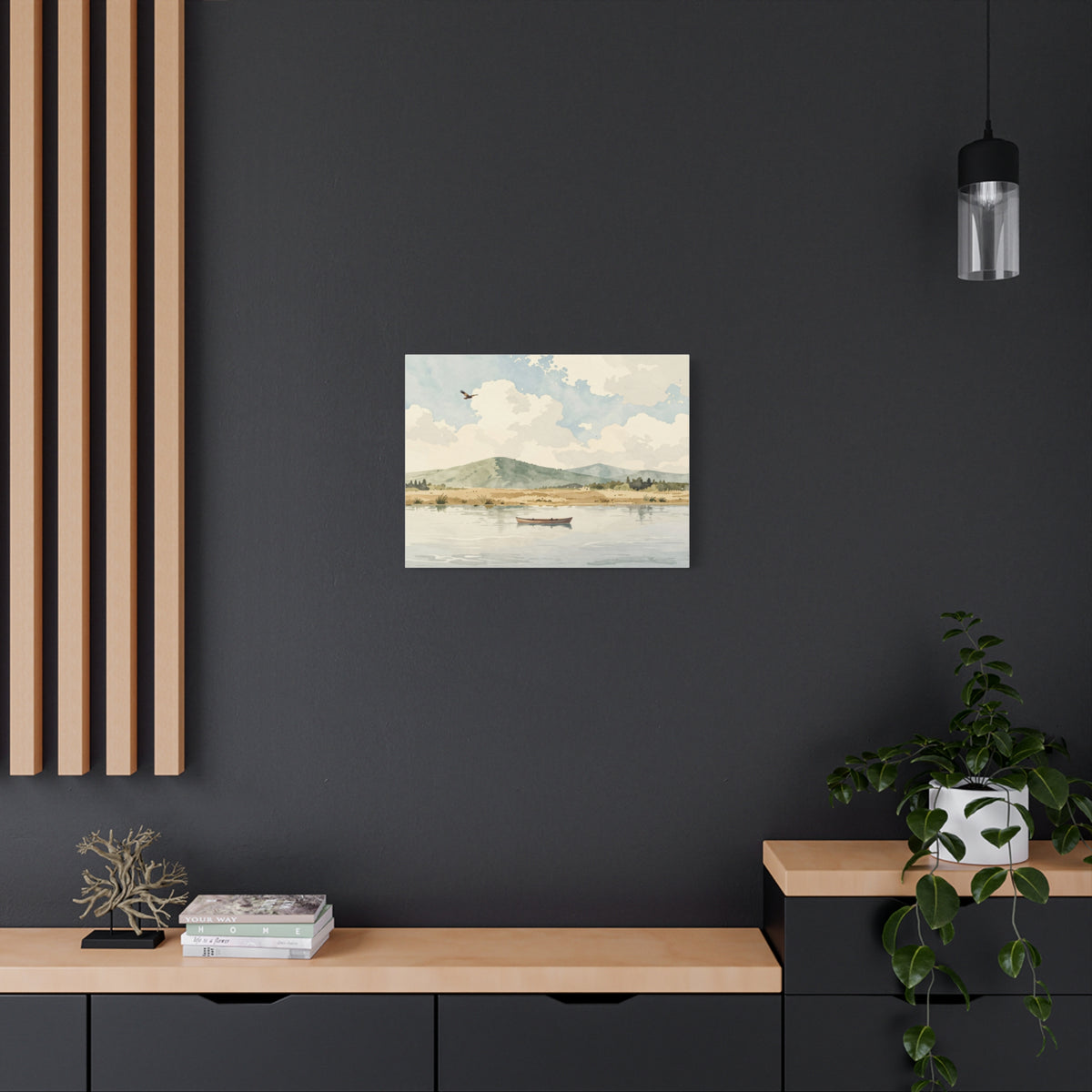 Landscape Canvas Stretch - Landscape Watercolor Realistic Style Stylish Vibrant Original Modern Creative