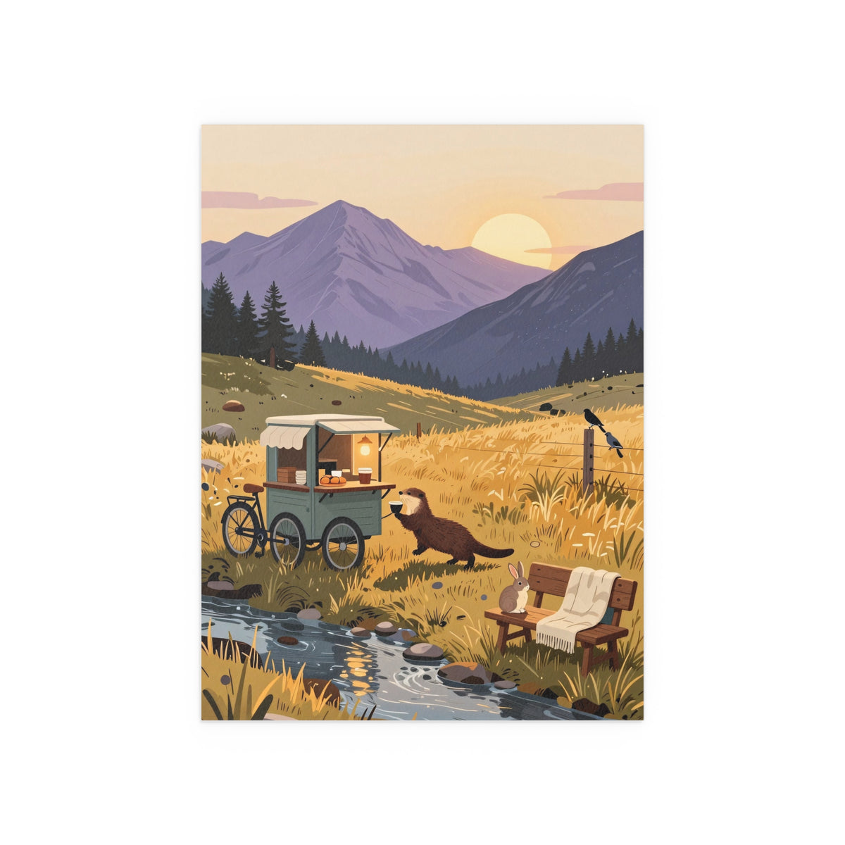 Mountain Retreat After Sunset