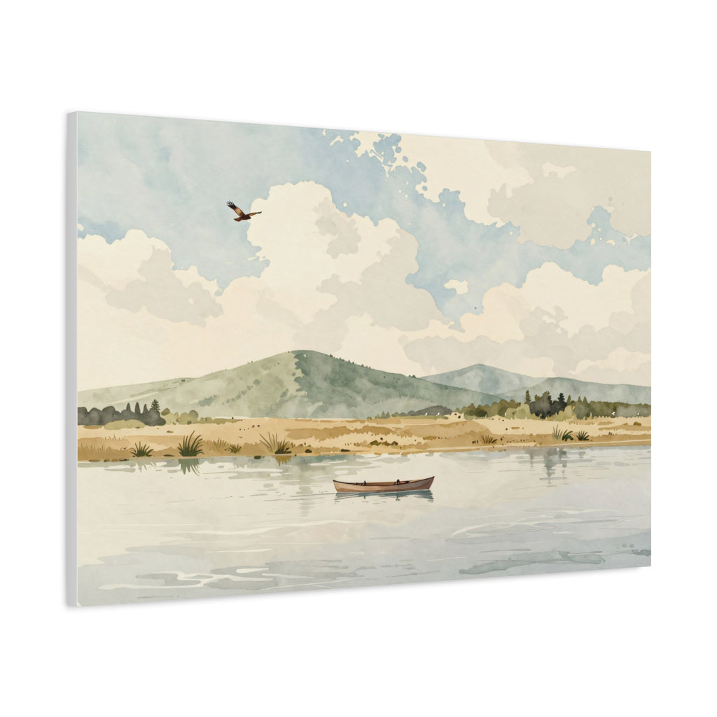 Landscape Canvas Stretch - Landscape Watercolor Realistic Style Stylish Vibrant Original Modern Creative