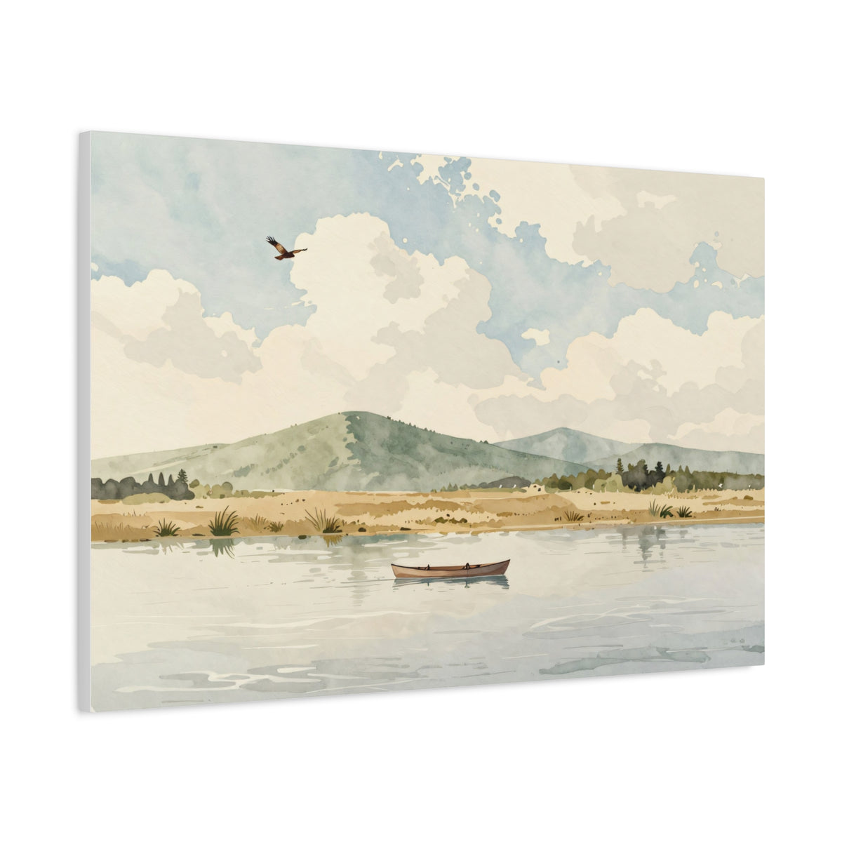Landscape Canvas Stretch - Landscape Watercolor Realistic Style Stylish Vibrant Original Modern Creative