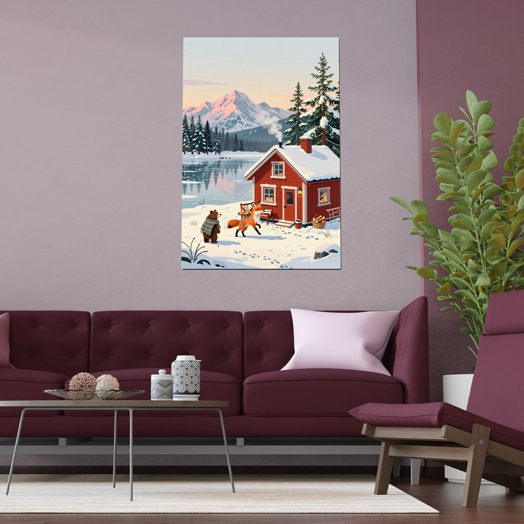 Snowy Cabin Serenity