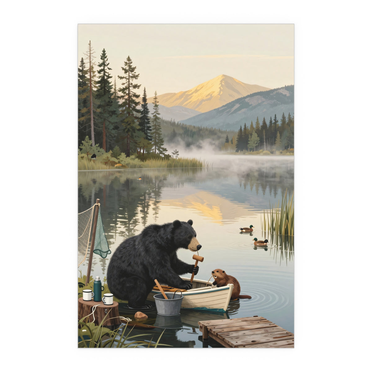 Serene Lake Encounter