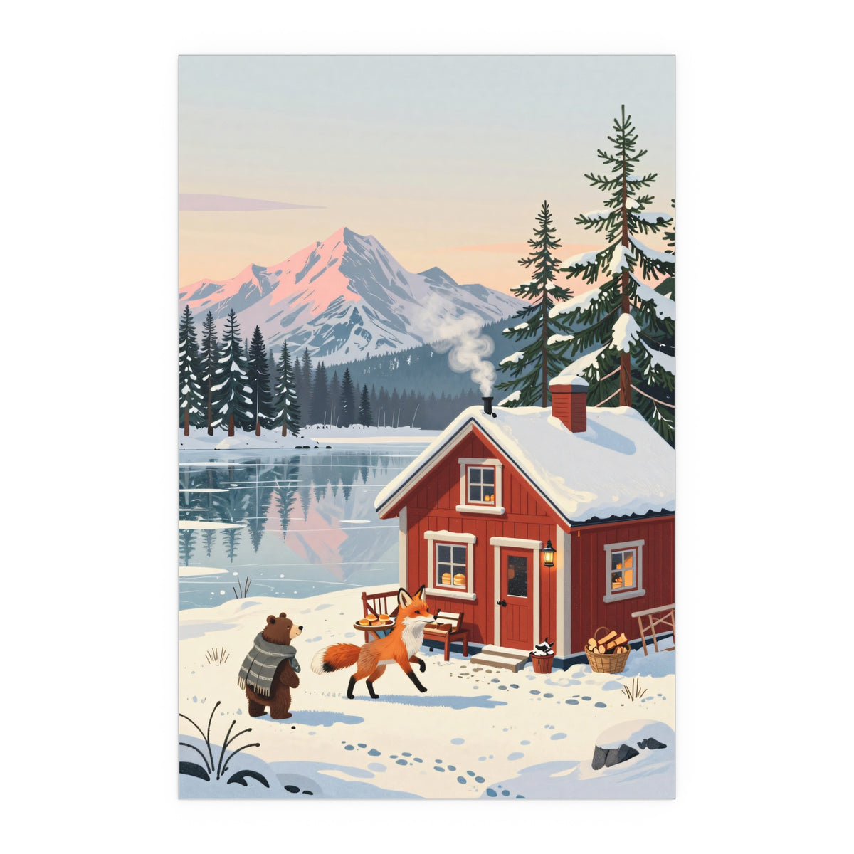 Snowy Cabin Serenity