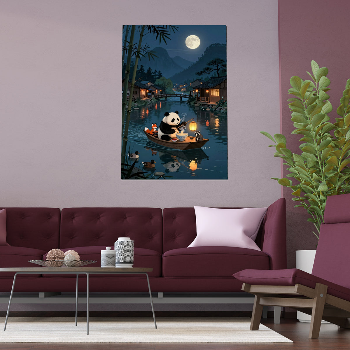Moonlit Canoe Serenity