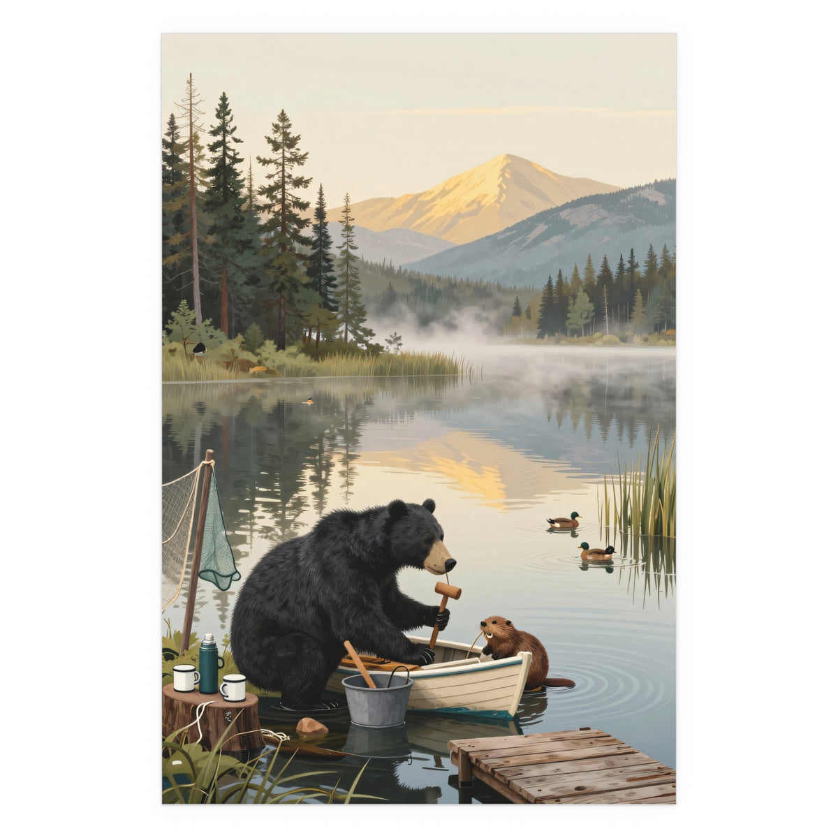 Serene Lake Encounter