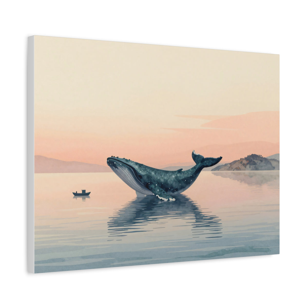 Landscape Canvas Stretch - Whale Ocean Sky Sunset Calmness Aesthetic Vibrant Creative Modern Original