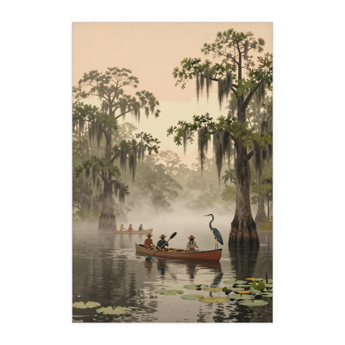 Southern Gothic Cypress Swamp Riverboat Serenity - Poster