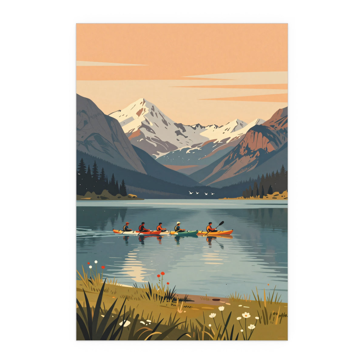 Sunset Serenity by Mountain Lake