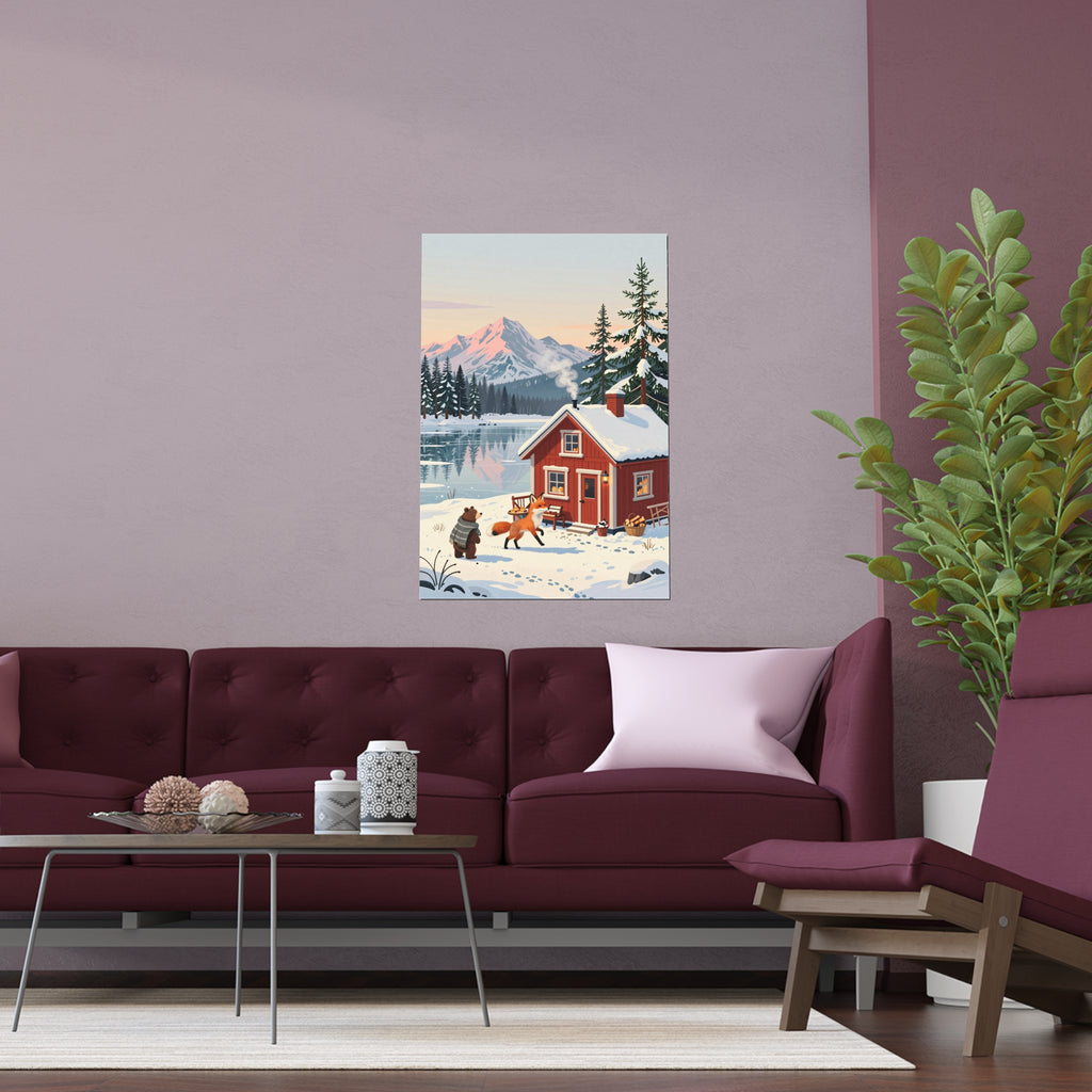 Snowy Cabin Serenity