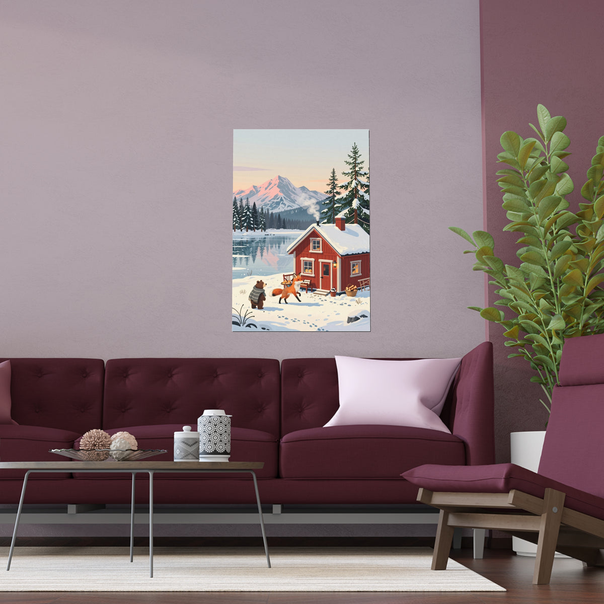 Snowy Cabin Serenity