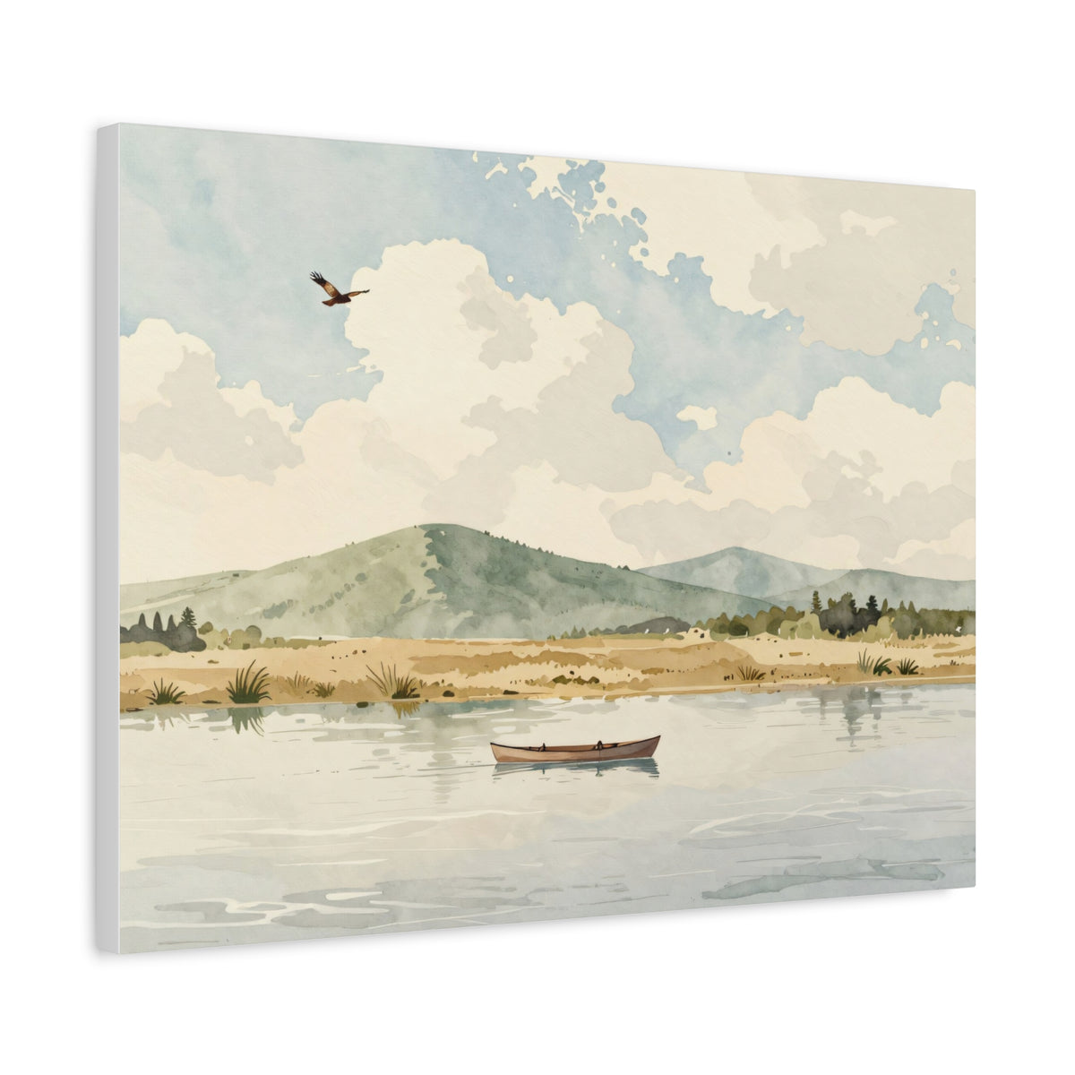 Landscape Canvas Stretch - Landscape Watercolor Realistic Style Stylish Vibrant Original Modern Creative