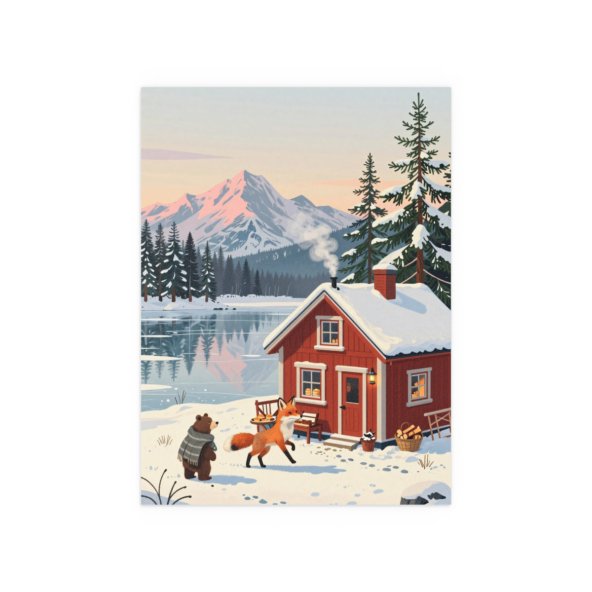 Snowy Cabin Serenity
