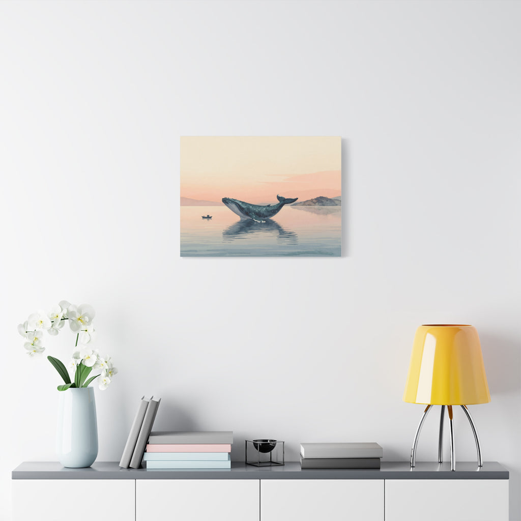 Landscape Canvas Stretch - Whale Ocean Sky Sunset Calmness Aesthetic Vibrant Creative Modern Original