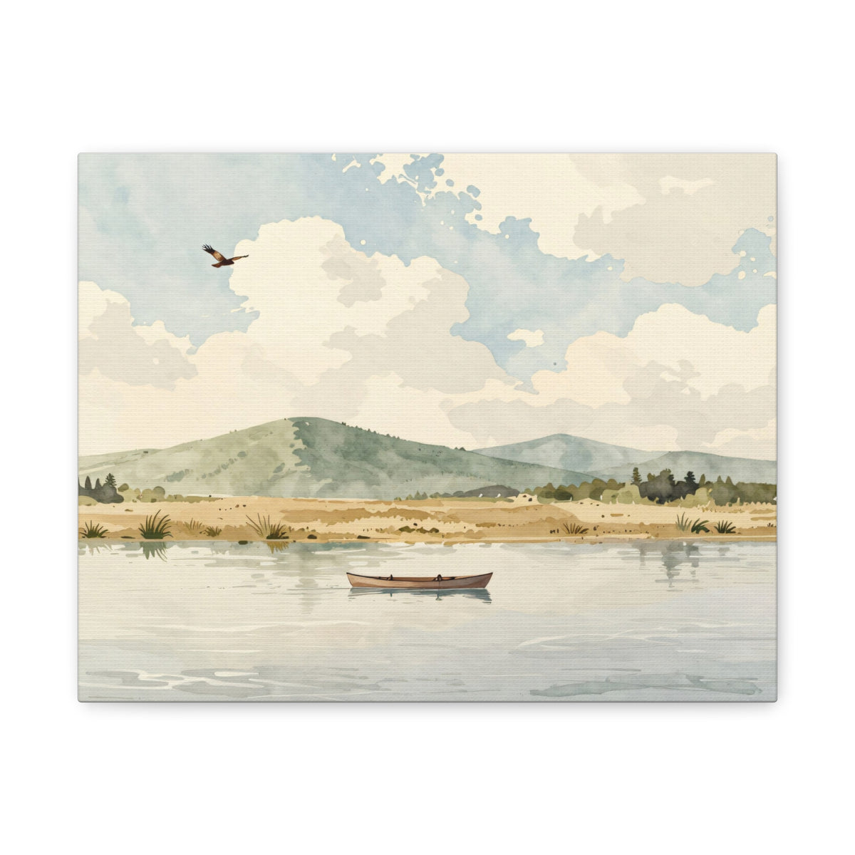Landscape Canvas Stretch - Landscape Watercolor Realistic Style Stylish Vibrant Original Modern Creative