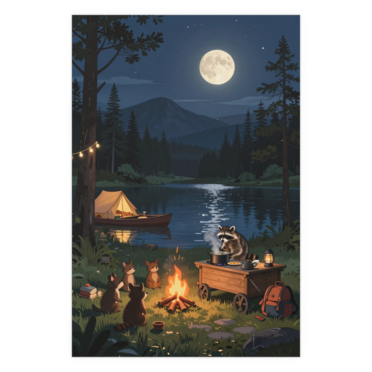 Moonlit Canoe Camp