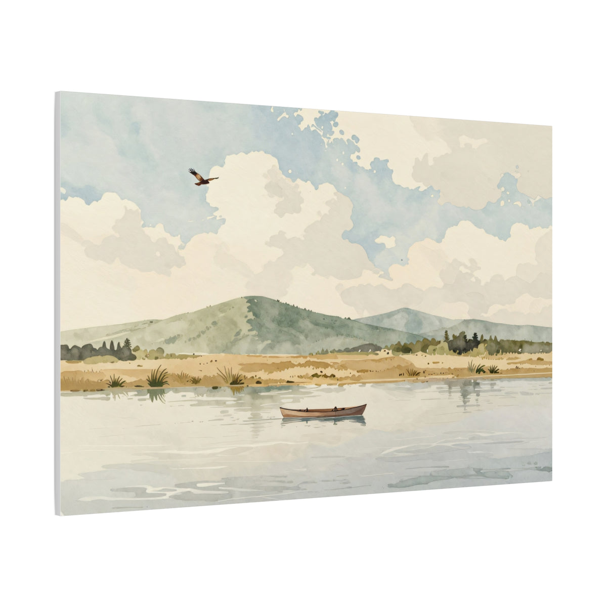 Landscape Canvas Stretch - Landscape Watercolor Realistic Style Stylish Vibrant Original Modern Creative
