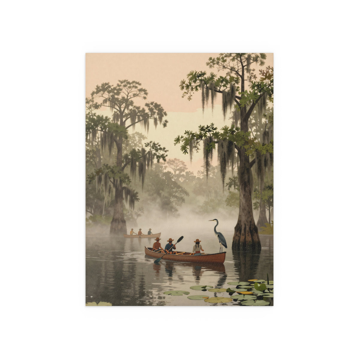 Southern Gothic Cypress Swamp Riverboat Serenity - Poster