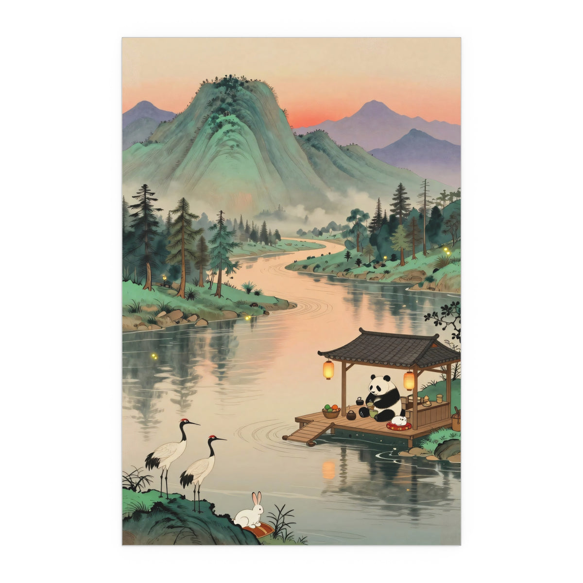 Serene Oriental Waterscape