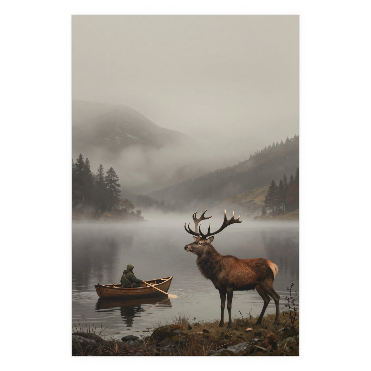 Misty Dawn on the River's Edge