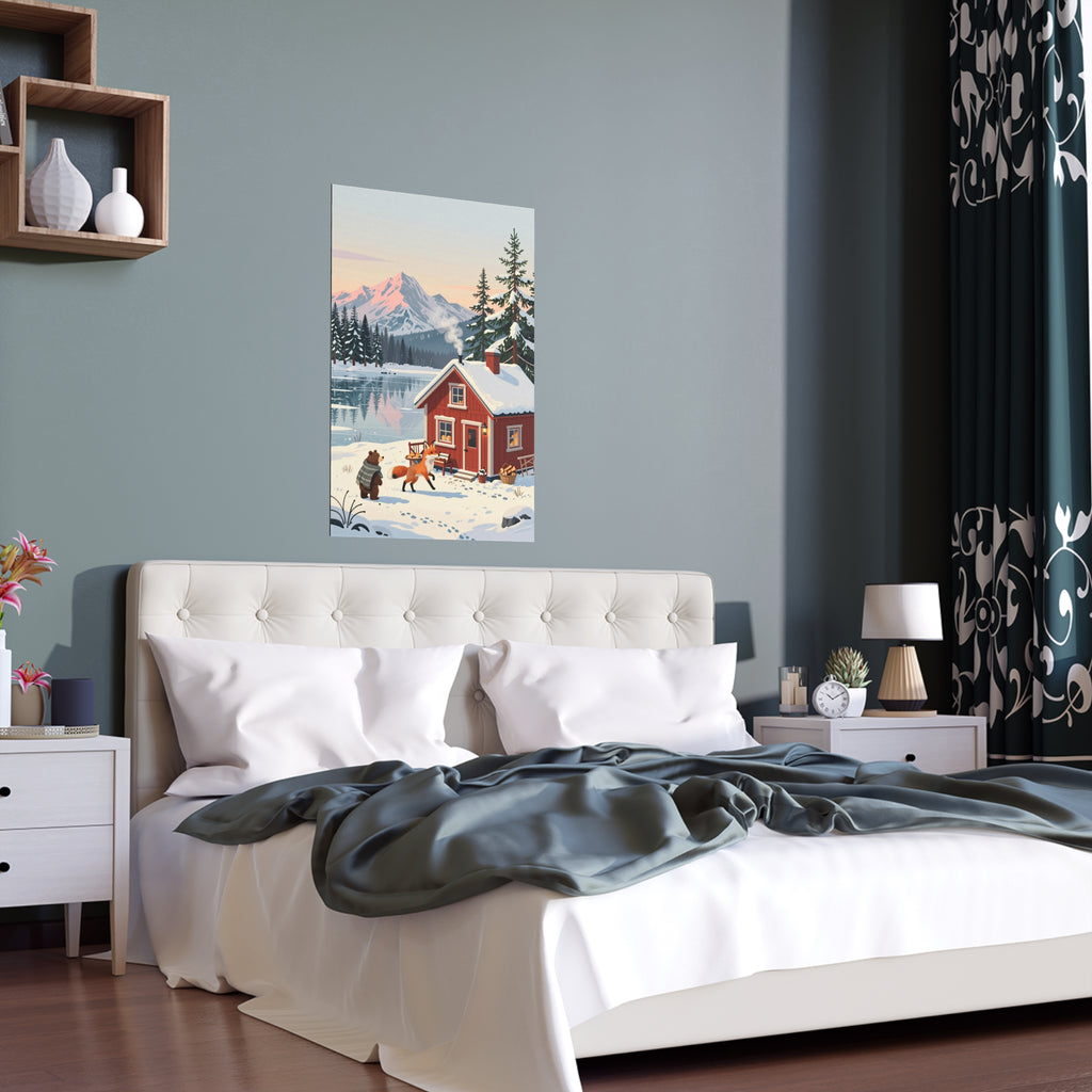 Snowy Cabin Serenity